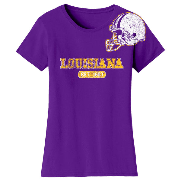 Women - Awesome College Football Helmet T-shirts - Louisiana