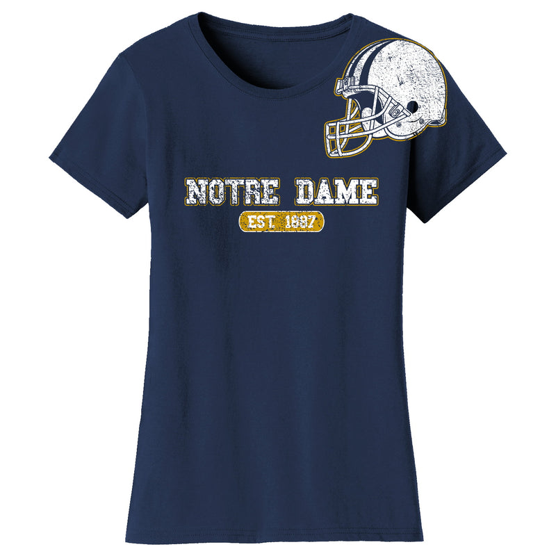 Women - Awesome College Football Helmet T-shirts - Notre Dame