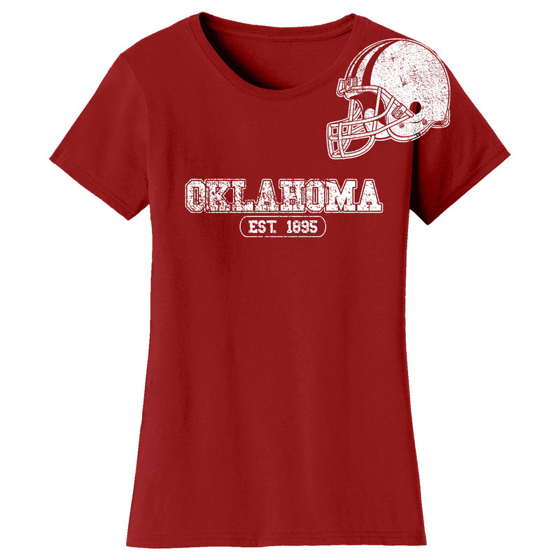 Women - Awesome College Football Helmet T-shirts - Oklahoma