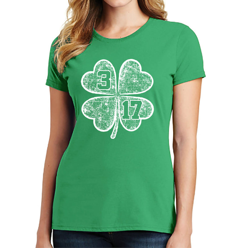 Women's St. Patrick's Day Lucky T-Shirts - Clover 3 17