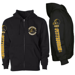 Men's Football Stripes Zip Up Hoodie - Pittsburgh