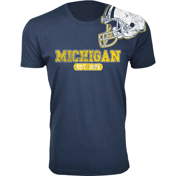 Men's Awesome College Football Helmet T-shirts - Michigan