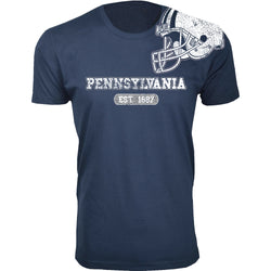 Men's Awesome College Football Helmet T-shirts - Pennsylvania