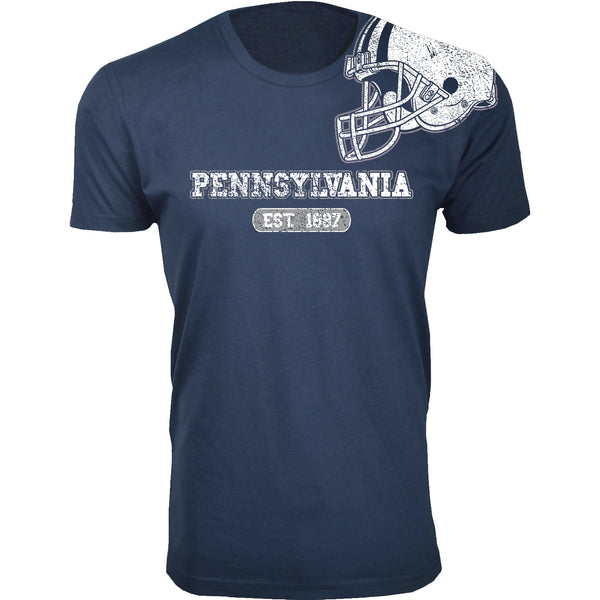 Men's Awesome College Football Helmet T-shirts - Pennsylvania