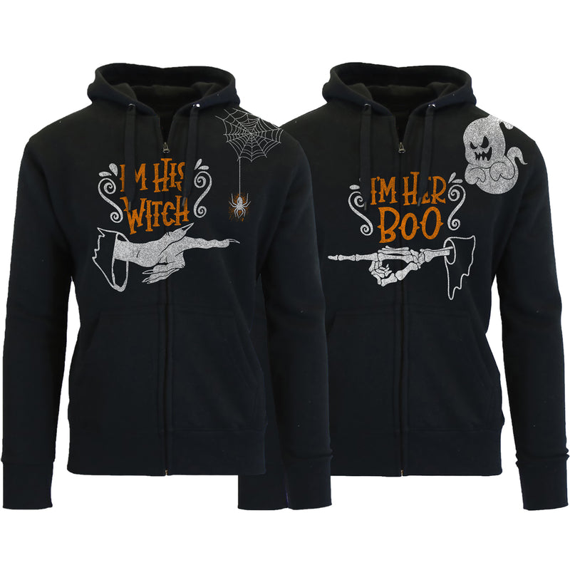 Men's Awesome Halloween Zip Up Hoodie - I'm Her Boo