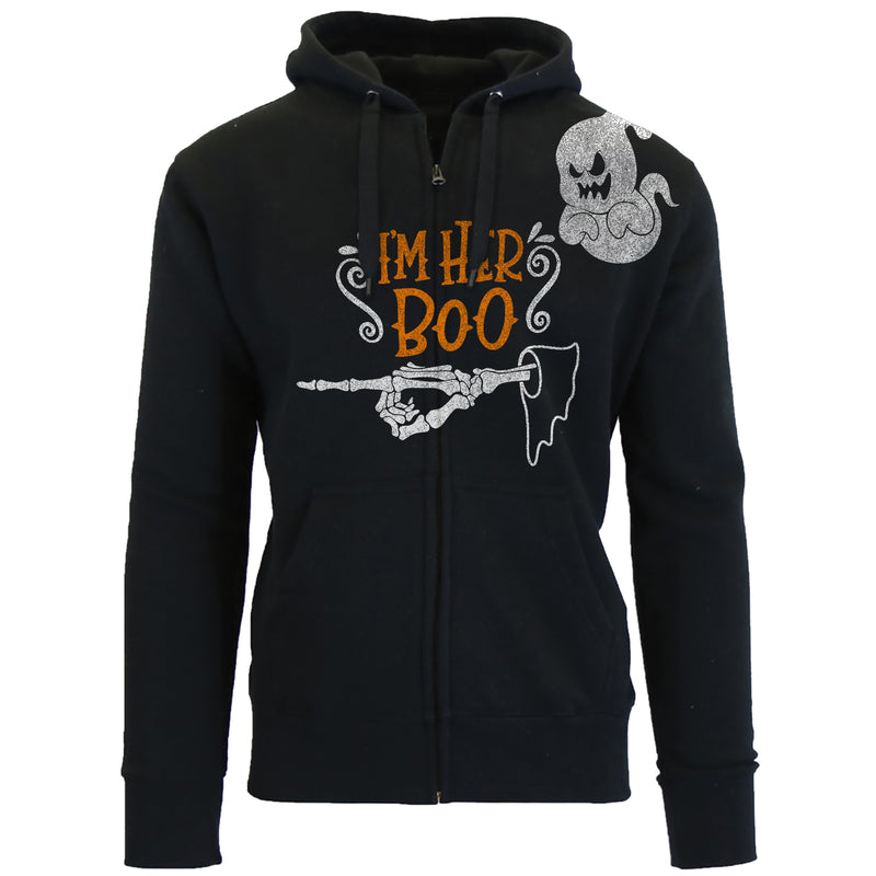 Men's Awesome Halloween Zip Up Hoodie - I'm Her Boo