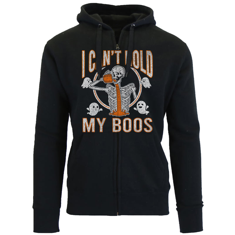 Men's Awesome Halloween Zip Up Hoodie - I Can't Hold My Boos