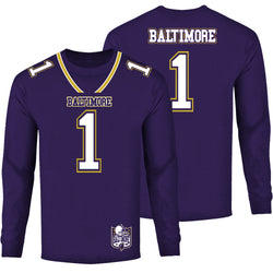 Men's Football Team Jersey Long Sleeve Shirts - Baltimore