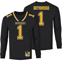 Men's Football Team Jersey Long Sleeve Shirts - Pittsburgh