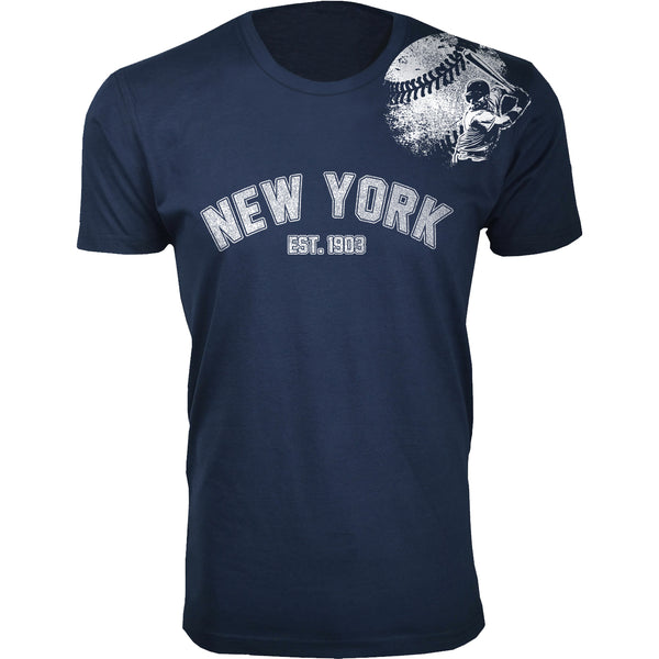 Men's Batter Up Baseball T-shirts Navy - New York