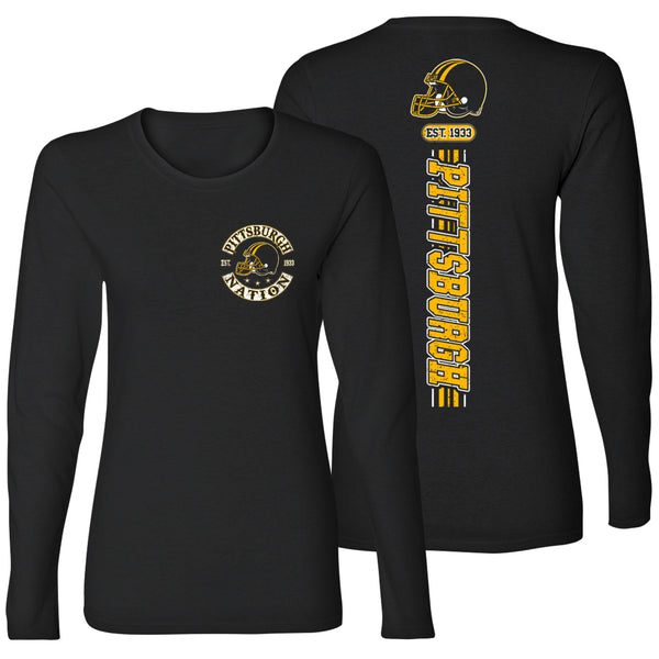 Women's Football Team Stripes Long Sleeve - Pittsburgh