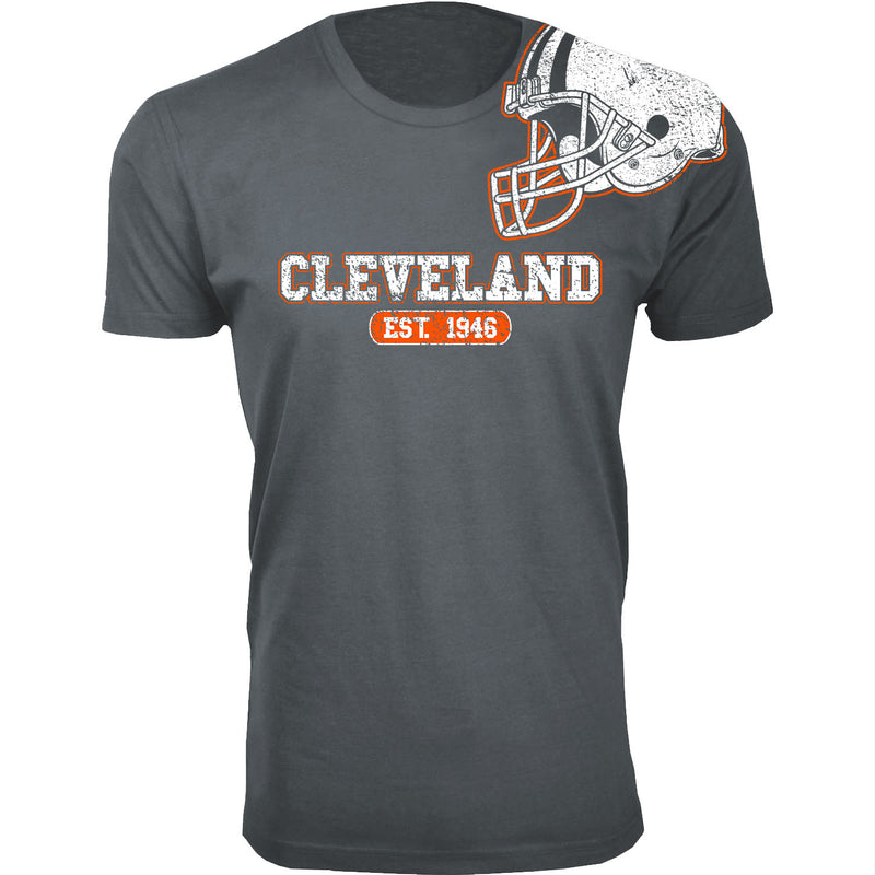 Men's Awesome Football Shoulder Helmet T-shirts - Cleveland