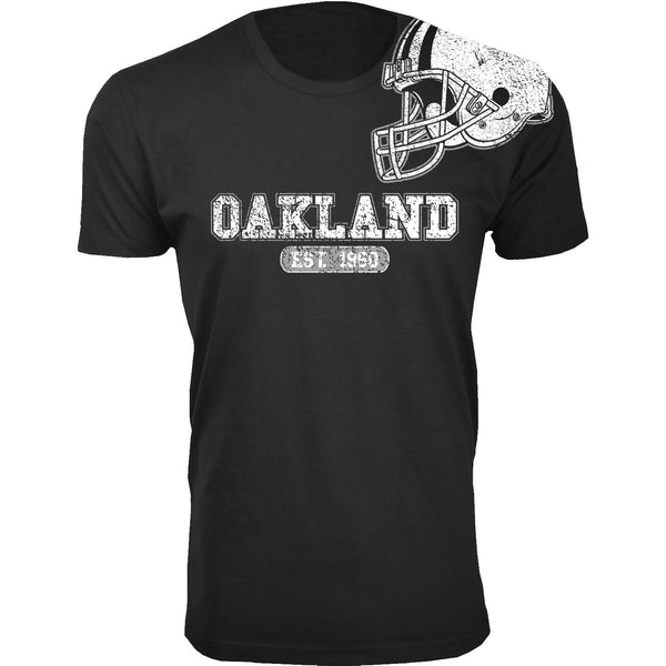 Men's Awesome Football Shoulder Helmet T-shirts - Oakland