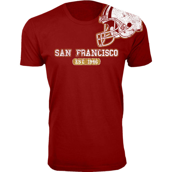 Men's Awesome Football Shoulder Helmet T-shirts - San Francisco