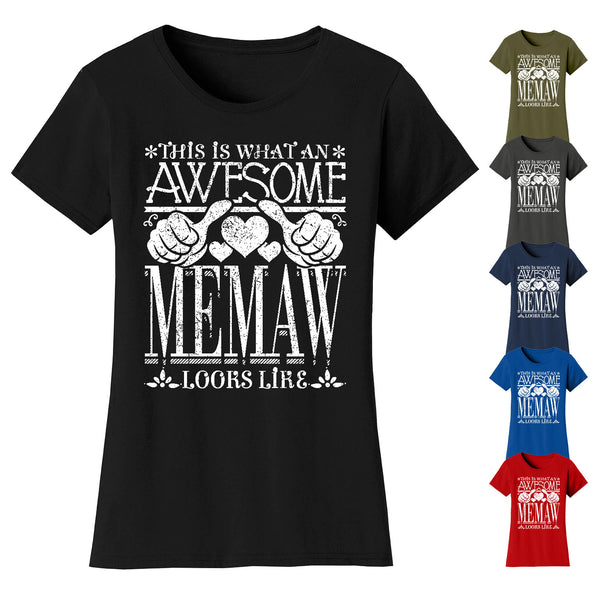 Women's Awesome Mom Grandma Looks Like T-Shirts - MEMAW