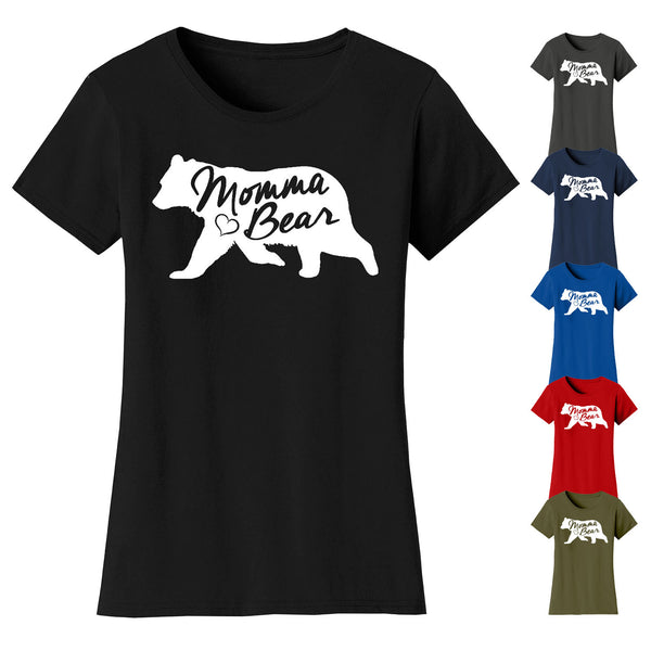 Women's Momma Bear in Bear Silhouette T-shirts