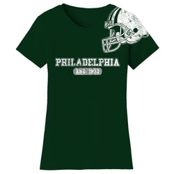 Women's Awesome Football Helmet Fitted T-Shirts - Philadelphia