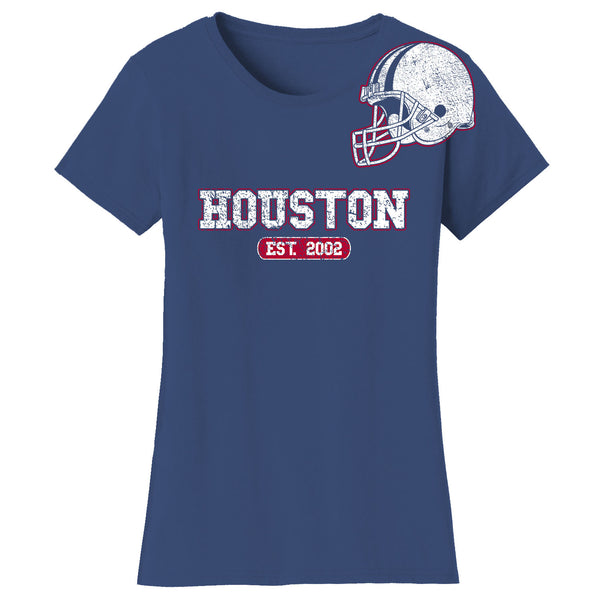 Women's Awesome Football Helmet Fitted T-Shirts - Houston