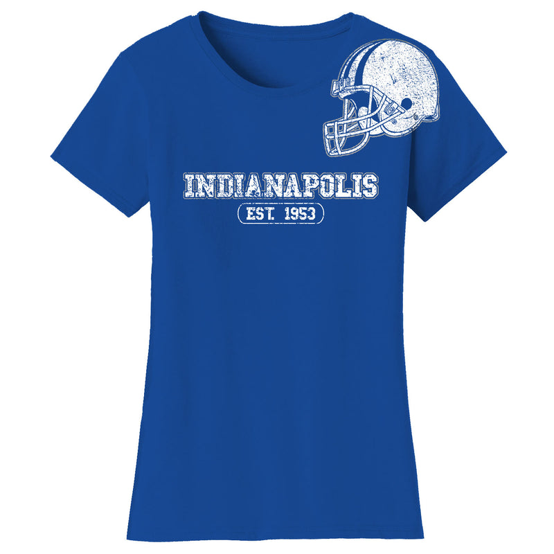 Women's Awesome Football Helmet Fitted T-Shirts - Indianapolis