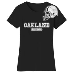 Women's Awesome Football Helmet Fitted T-Shirts - Oakland